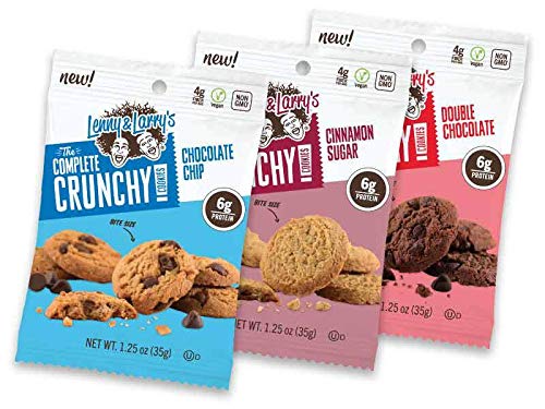Lenny and Larrys The Complete Crunchy Cookie - NEW Bite Sized Plant Based Protein Cookies- 3 Variety, 4 of each flavor (12 pk) - Vegan - Non Gmo