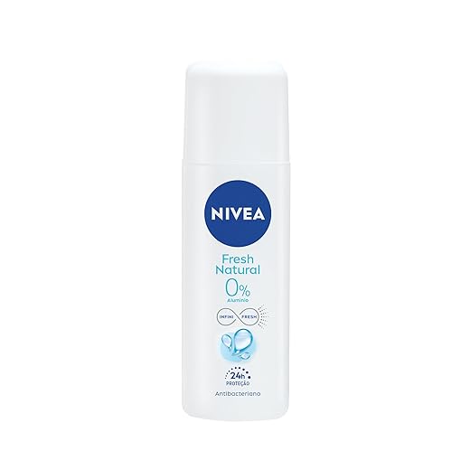 NIVEA Desodorante Spray Fresh Natural 90ml, Proteção 24h, Contra Odores, Antibacteriano, Frescor Suave