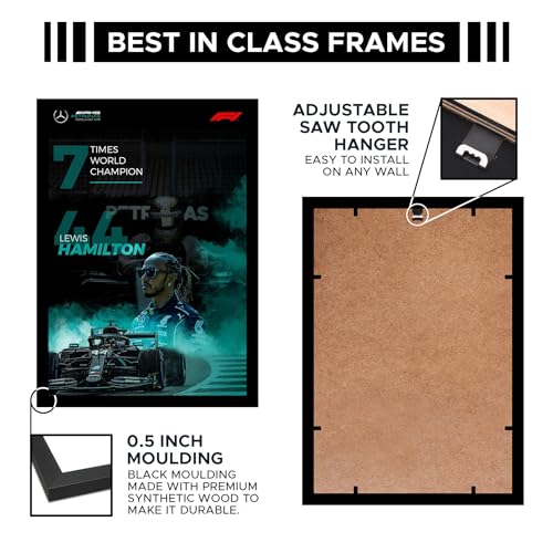 Image of CodersParadise F1 Vol.1 Wall Poster Frames - Pack Of 6 | 8 x 12cm (A4 Size) | Aesthetic Artwork Framed Posters | Framed Posters For Living Room, Bedroom, Home And Office