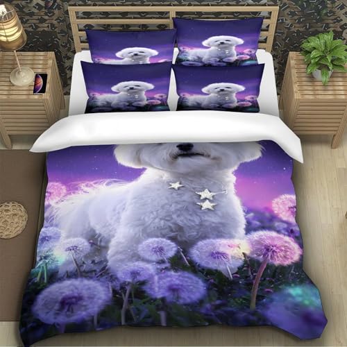 Linge de Lit Chien Mignon 135x200 Respirant et Résistant - 5