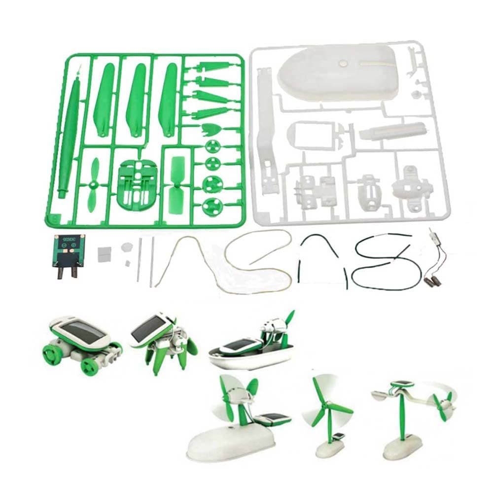 6 in 1 Solar Assembled Animal Car Boat Fan Puzzle DIY Assembly Kit Scientific Experiment Robot