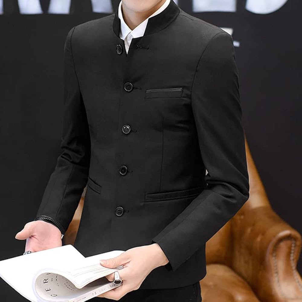 Mandarin Suit Jacket Men Stand Collar Stand Collar Chinese