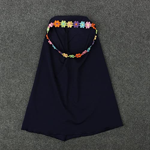 Vestido de oración niñas vestido largo modesto con velo integrado 8