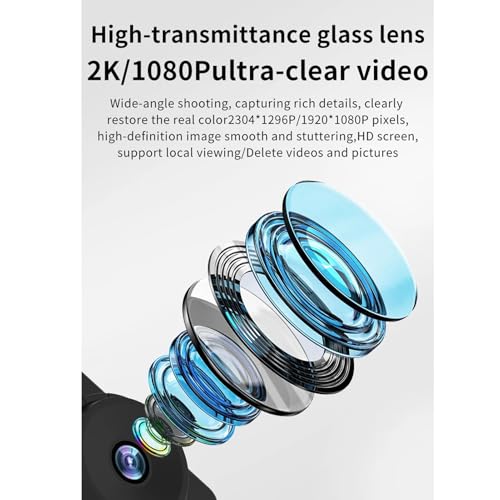 Caméscope portable 2K avec écran 3,8 cm et objectif rotatif à 180° - 3