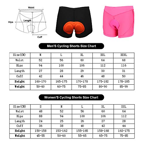 Shorts de ciclismo, Andoer Shorts de ciclismo masculino acolchoados de BTT para bicicleta e de bicic