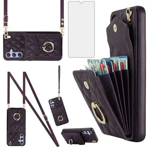 Coque Samsung S25 Plus portefeuille étui verre trempé et RFID 5G