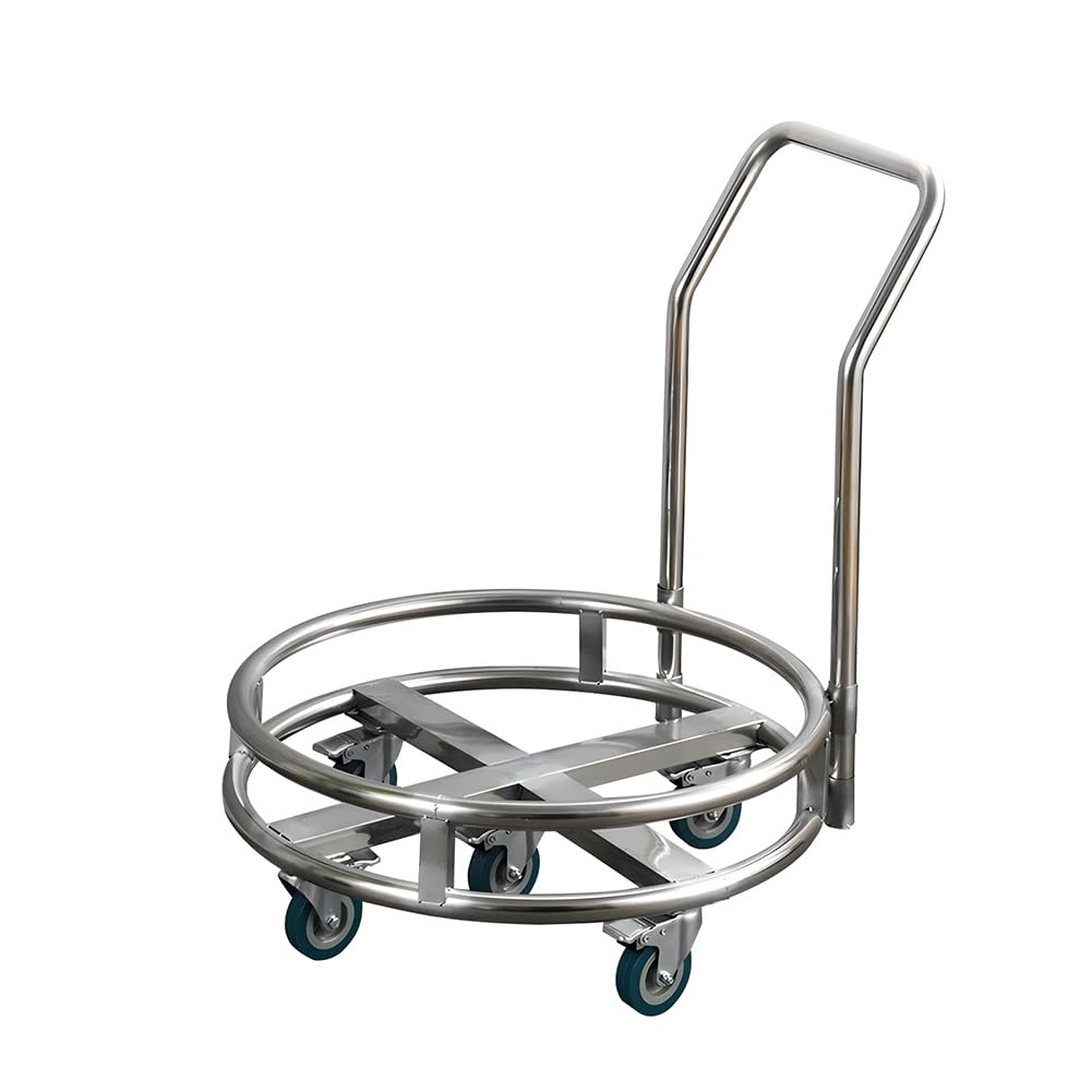 Carrello portavaso in acciaio inox con 5 ruote, per mensa, ristorante, supporto mobile per vasi di fiori/servizi alimentari (52 cm)
