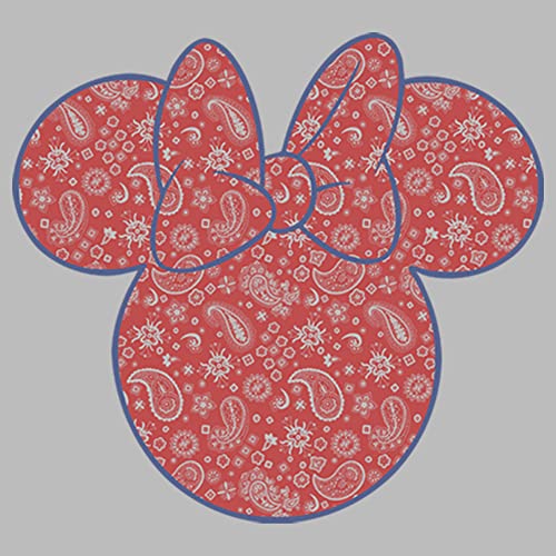 Disney Characters Minnie Americana Paisley Girl's Heather Crew Tee2