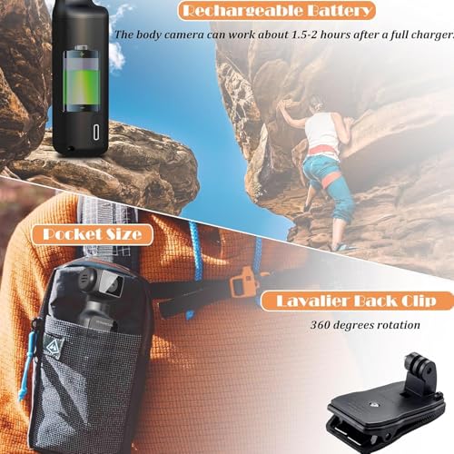 Plyisty Cámara para Vlogs 4K, estabilización en 3 Ejes, Pantalla 1,3 Pulgadas, Lente giratoria de 270°, WiFi, tamaño Bolsillo con Kits Accesorios, para Deportes, Ciclismo y Viajes - imagen 6