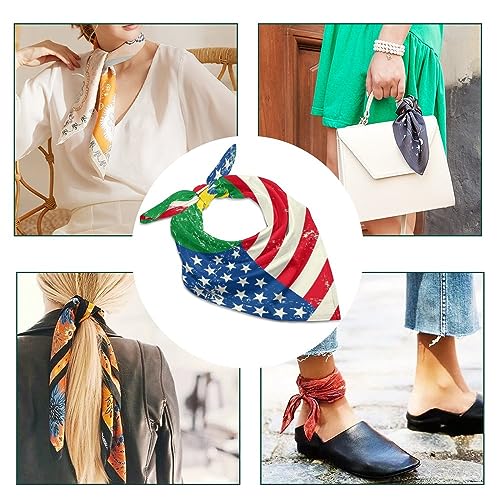 USA Brazil America Flag Silk Head Scarf Neckerchief Square Scarves Vintage Bandanas For Men Women3