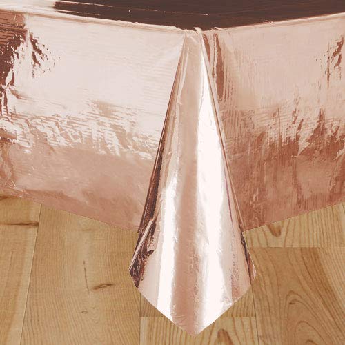 Unique Party Supplies 53273 kunststof tafelkleed - 2,74 m x 1,37 m - roségoud folie - Image 4
