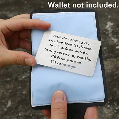 Stainless Steel Engraved Wallet Inserts, Husband Boyfriend Gifts for Anniversary Birthday, Metal Wallet Card for Men Him2