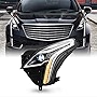 AKKON - Fits 2017-2018 Cadillac XT5 [LED DRL] Projector Chrome Clear Headlight Headlamp Driver Left Side Replacement
