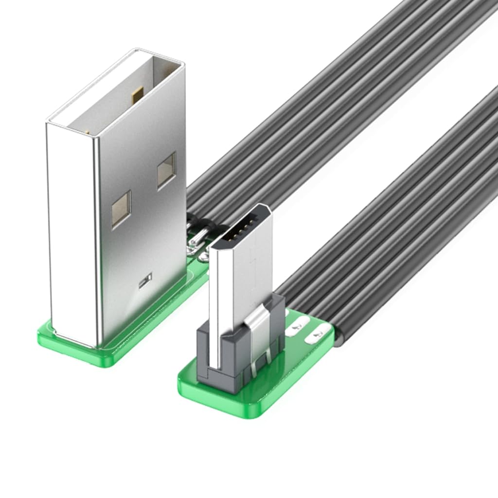 Elastyczny silikonowy płaski kabel micro USB ze złączem 90 stopni dla łatwego użytkowania