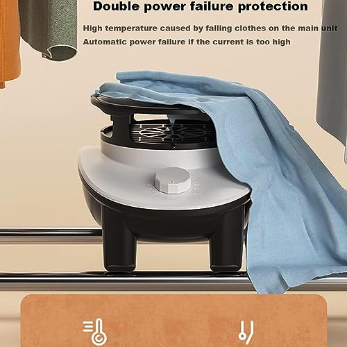 MegLob Binnen Elektrische Kledingdroger, 900 W/1500W Verwarmingslucht, Verwarmingsmachine Voor Het Drogen Van Kleding, Opvouwbare Kledingdroger, Appartementverwarming Voor Wasserette,S 900w - Image 6