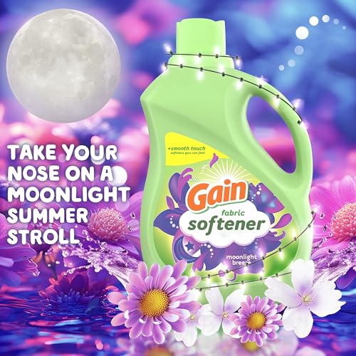 Image of Gain Liquid Fabric Softener, Moonlight Breeze Scent, 35 FL OZ, 48 Loads, Smooth Touch - softness you can feel