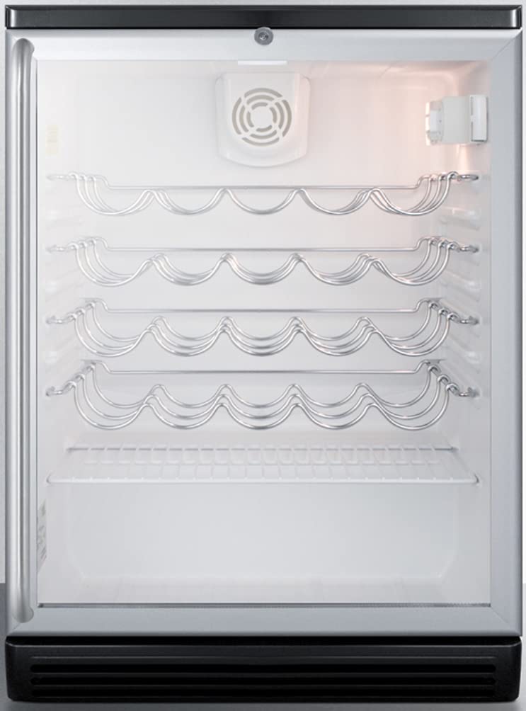 Summit SWC6GBLSH Wine Chiller Beverage Refrigerator, Glass/Black