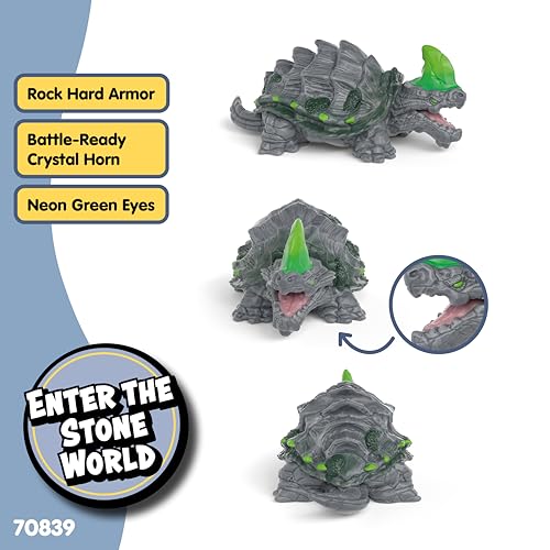 Image of Schleich Eldrador Creatures - 4 inch Stone Tortoise Figurine - Fantasy Monster Toy for Boys and Girls - Durable Battle Beast - Cool Turtle Figure for Imaginative Play - Kids Ages 6+ | 70839