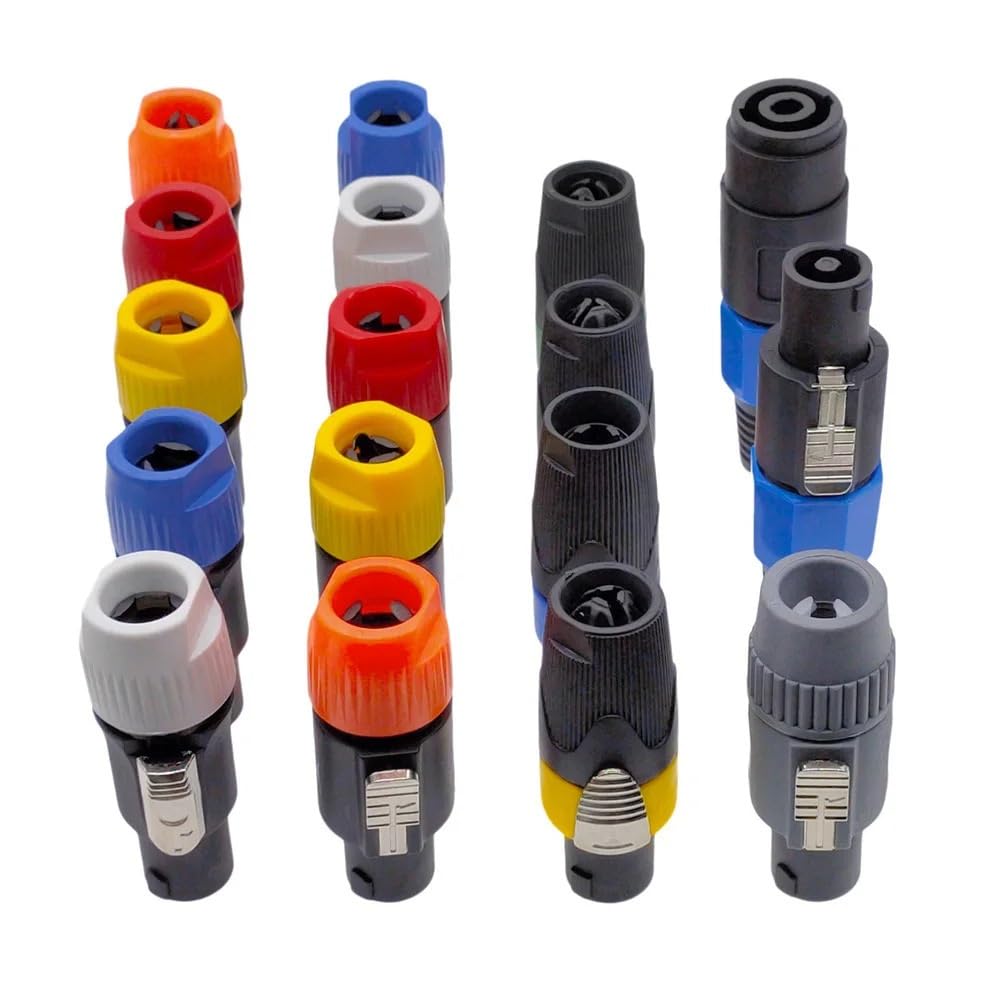 Conector de altavoz resistente de 4 núcleos, conectores de alimentación de audio en pack de 5 8