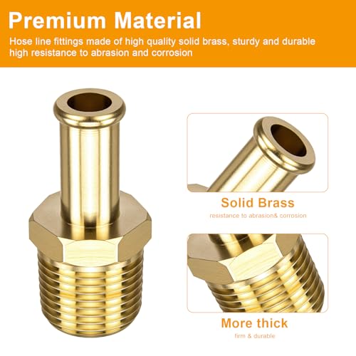 Image of Fuel Hose Fitting Adapter 3 /8 inch NPT to Hose Barb -65380 Fuel Line Fittings Compatible with Holley 12-289-11 & 350 SBC Fuel Pump Electric, Bypass Pressure Regulator 12-803 for Ford Mustang 289