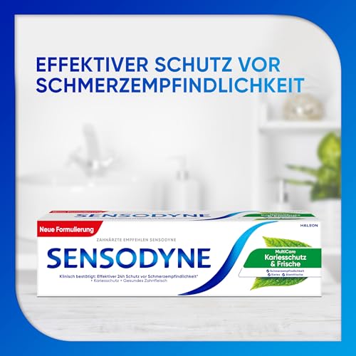 Sensodyne MultiCare Kariesschutz & Frische Zahnpasta, tägliche Zahnpasta mit Fluorid, bei schmerzempfindlichen Zähnen, 75ml – Bild 3