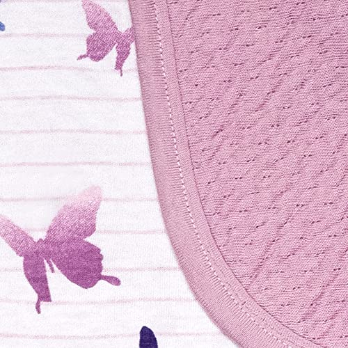 Image of HonestBaby Matelasse Reversible Receiving Blanket 100% Organic Cotton for Baby Boys, Girls, Butterfly, One Size