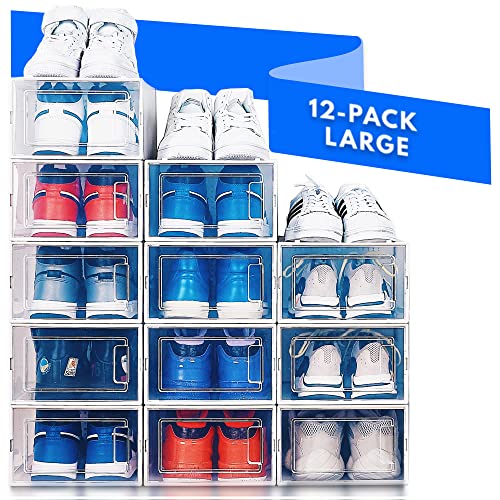 Shoe Organizer for Closet, Shoe Display Case, Shoe Boxes Clear Plastic Stackable, Shoe Storage Organizer, Closet Shoe Organizer, Clear Shoe Boxes Stackable, Shoes Storage Boxes Sneaker Storage Boot