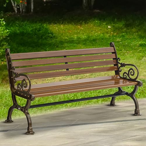 Banc de jardin en aluminium moulé 120cm de longueur pour patio et cour