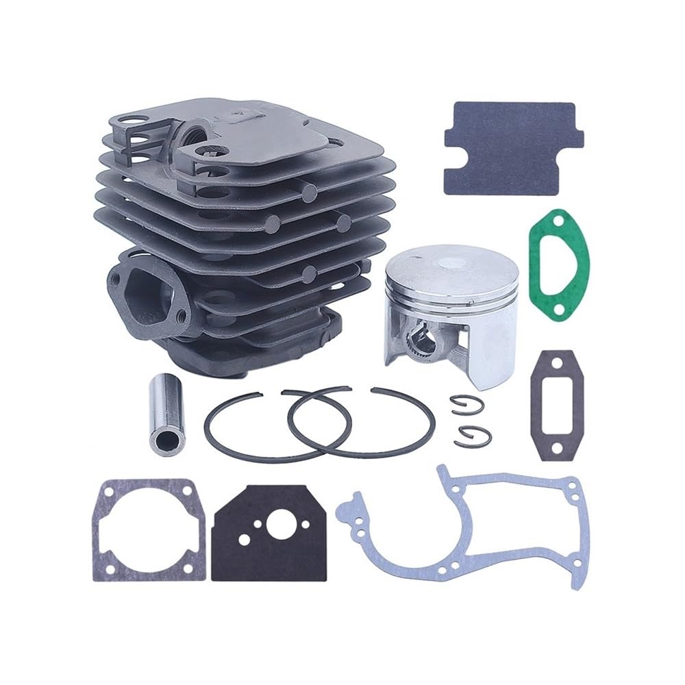 Kit de pistón Cilindro 45 mm, Juego Juntas carburador, Apto for motosierras Gasolina CC, 52 y 58 Parte