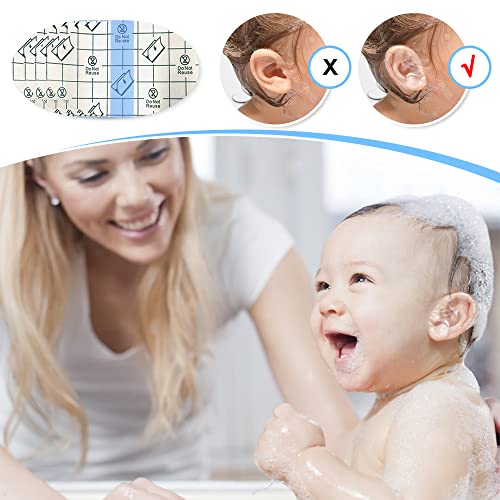 Image of 30 Pcs Baby Waterproof Ear Stickers Disposable Baby Waterproof Ear Protectors Breathable Baby Bath Ear Covers for Infants Showering
