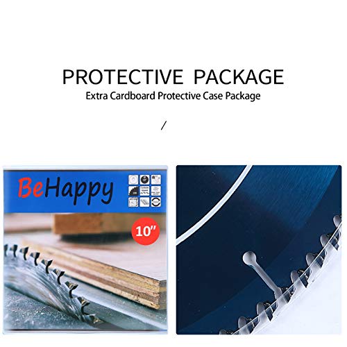 BeHappy 10 Inch Circular Saw Blade, 100 Teeth ATB Circular Saw Blade 5/8\" Arbor for Miter/Table/Circular Saw, Saw Blade for Plywood, Laminate, Ripping Wood, Crosscuts Wood, Crossuts Wood - Thumbnail 3