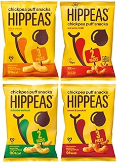 HIPPEAS Variety Pack Chickpea Puff Vegan Crisps | 10 x 78g Sharing Bags | Plant-Based, Source of Protein & Fibre | Free from Gluten & Artificial Flavours | Light & Crunchy - 91 calories per serving