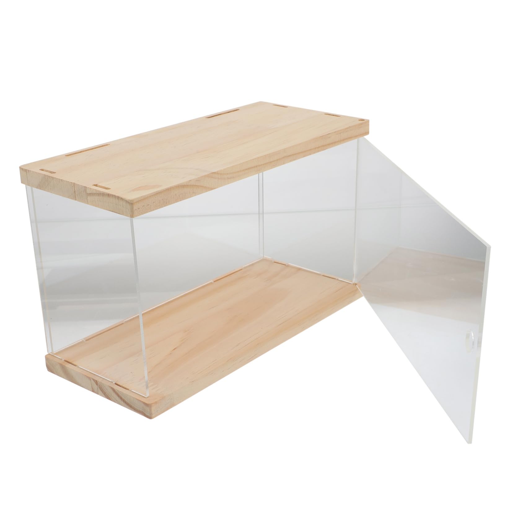 Toyvian Display Box for Dolls and Car Models Transparent Storage Case with Push Pull Door and Easy to Clean Doll Showing Rack for Home Decor