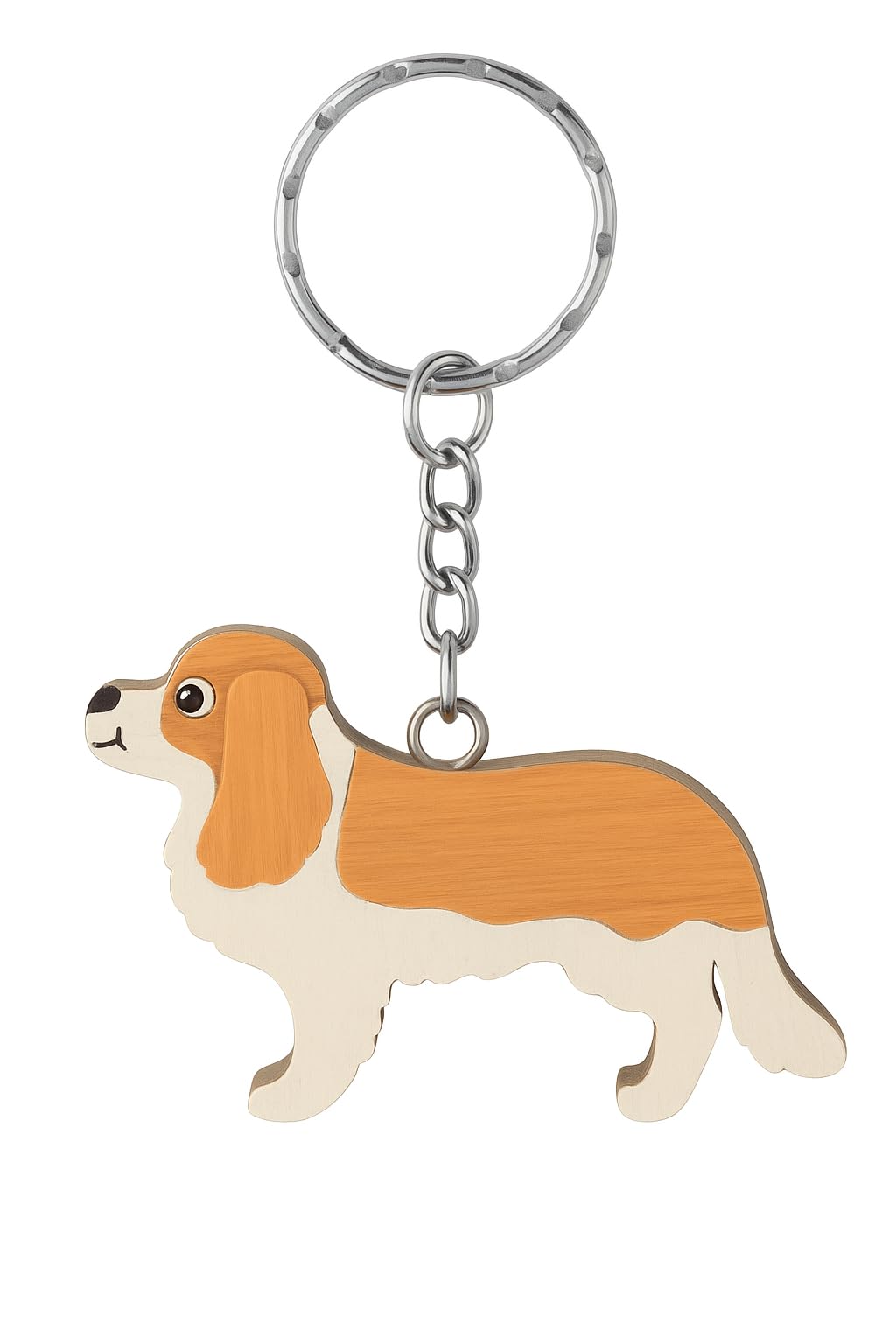 JRose Collections Handmade Cocker Spaniel Wooden Keyring | Layered 3D Effect Dog Key Chain | FSC Certified Real Wood | Eco-Friendly Pet Lover Gift