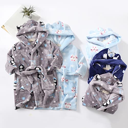 Toddler Kids Baby Boys Girls Robe Suit Cartoon Bathrobes Hooded Warm Flannel 𝐍ight-Robe Clothes Toddler3