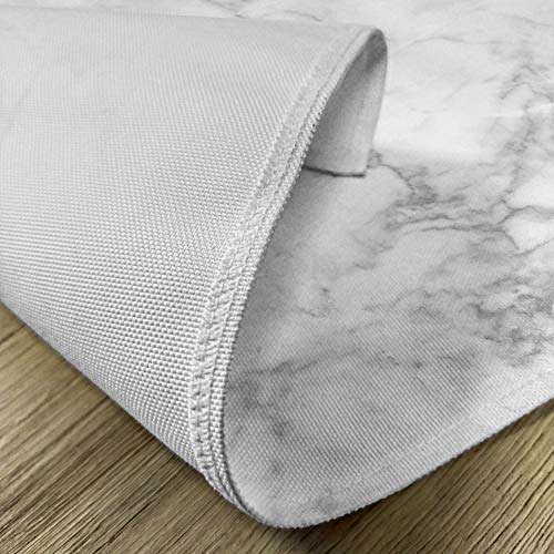Ambesonne Marble Print Place Mats Set Of 4, Nature Granite Pattern Cloudy Spotted Trace Effects Stone Image, Washable Fabric Placemats For Dining Table, Standard Size, Grey Dust #TOP4