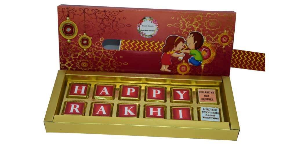 Razzle Dazzle Homemade Rakhi Special Chocolates for Rakhsha Bandhan | Stone chocolate with letters|Best gift