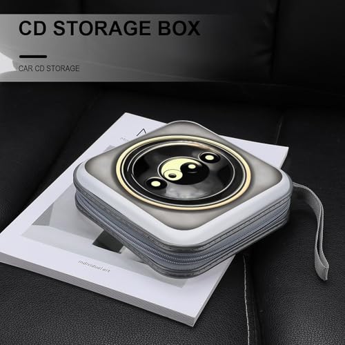 Étui à CD rigide 40 DVD Yin Yang pour rangement auto
