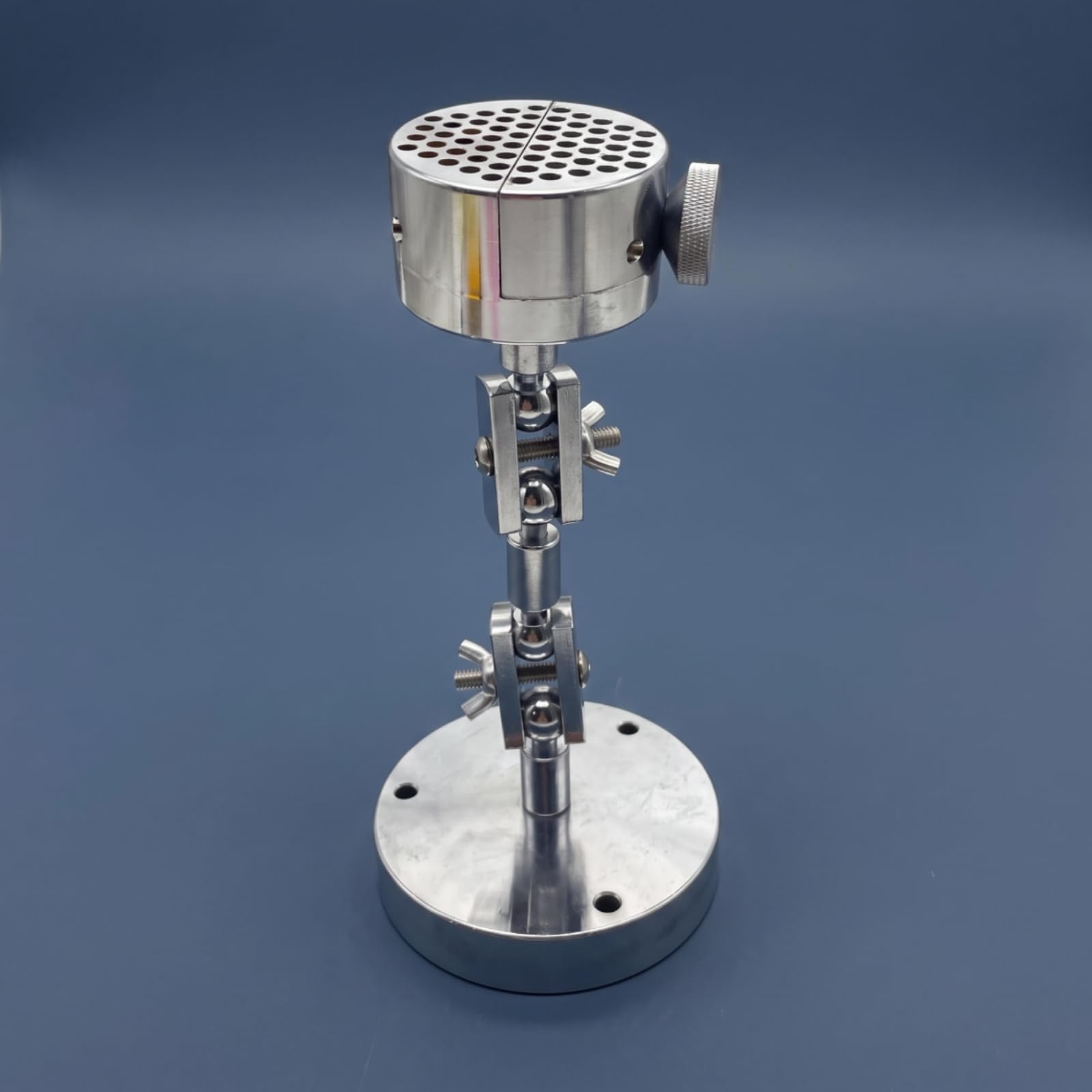 Abrazadera de Joyería Ajustable de Mano Soporte de Banco Fijación Precisa Cabezal Redondo Perforado Base Estable 9.9 Cm Acero Resistente Adecuada para