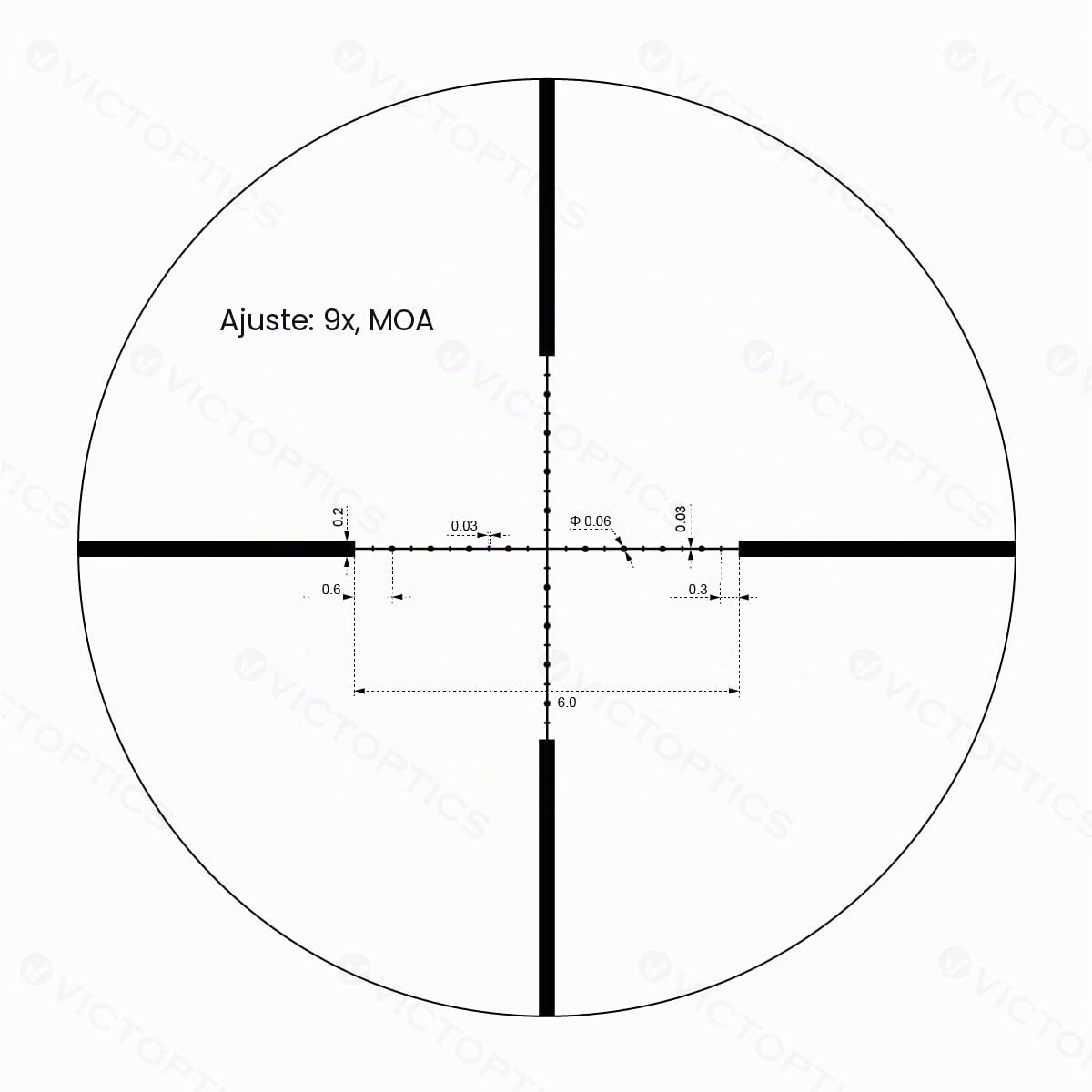 Vector VictOptics Cerato C3 Ultra Compact 3-9x32 SFP Mildot AO Visor de mira