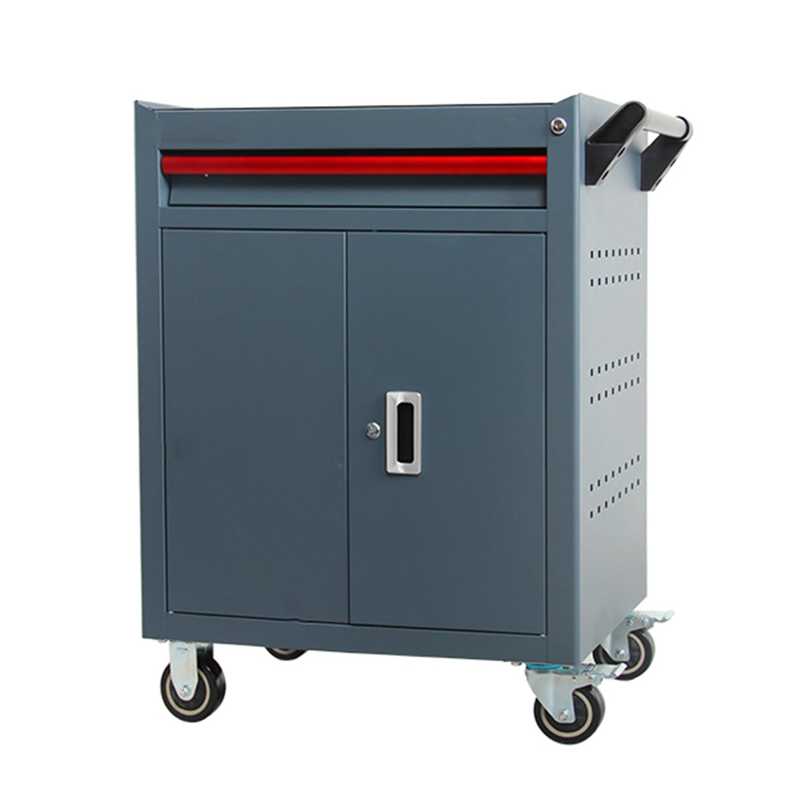 Carrello portautensili a 3 Ripiani con Ruote bloccabili - Contenitore in Metallo Resistente per Garage, Officina e Negozio di riparazioni, Mobile e Facile da manovrare.