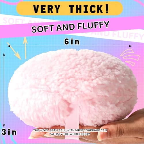 Image of MAYCREATE Body Powder Puff, 6 Inch Large Fluffy Pad With Ribbon Handle