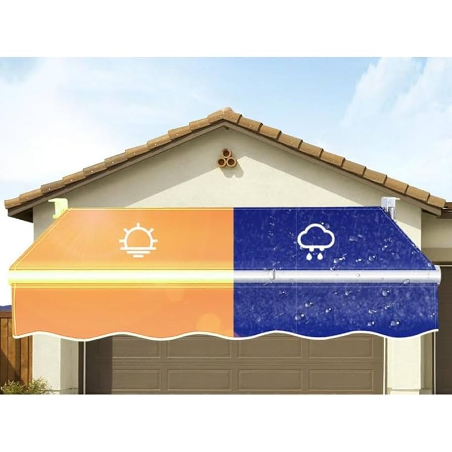 Retractable Awning 13x10 Retractable Patio Awning Replacement Fabric (Without Frame) Waterproof Retractable Awning Replacement Fabric