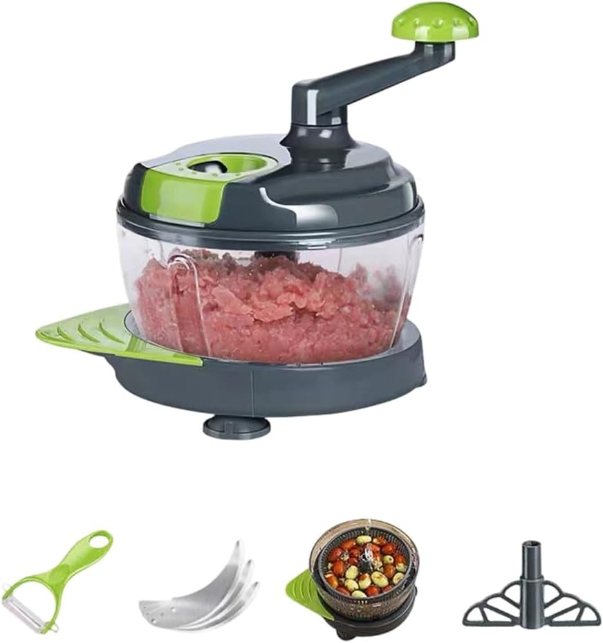 Kitchen Quick Preps Manual Meat Grinder Vegetable Choppers For Cooking With 402 Steel Easy Design