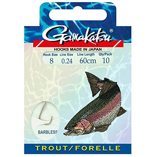 Gamakatsu BKD-3360B Trout Barbless Gr.8 Vorfachhaken ohne Widerhaken