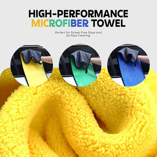 Image of MIORAH Microfiber Cleaning Cloth for Car & Home | Ultra Soft Dusting & Glass Cleaning Cloth - Lint-Free & Reusable (40X40Cm-3Pc)