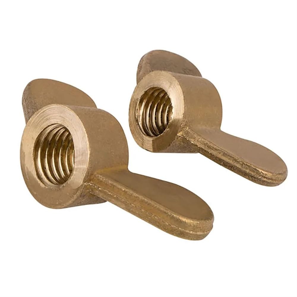 RWRAPS 5/10pcs M3 M4 M5 M6 M8 M10 M12 Nuts Wing Nut Copper Butterfly Nut Hand-Tight Screw Cap Hardware Nut(5pcs,M8)