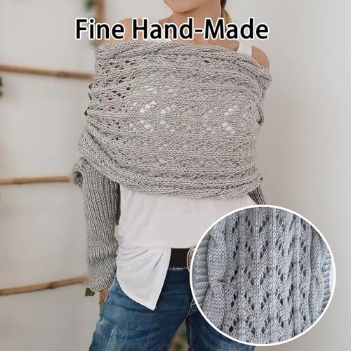 Knitted Scarf with Sleeves for Women, Multifunctional Scarf with Sleeves, Scarf with Sleeves Crochet Pattern4