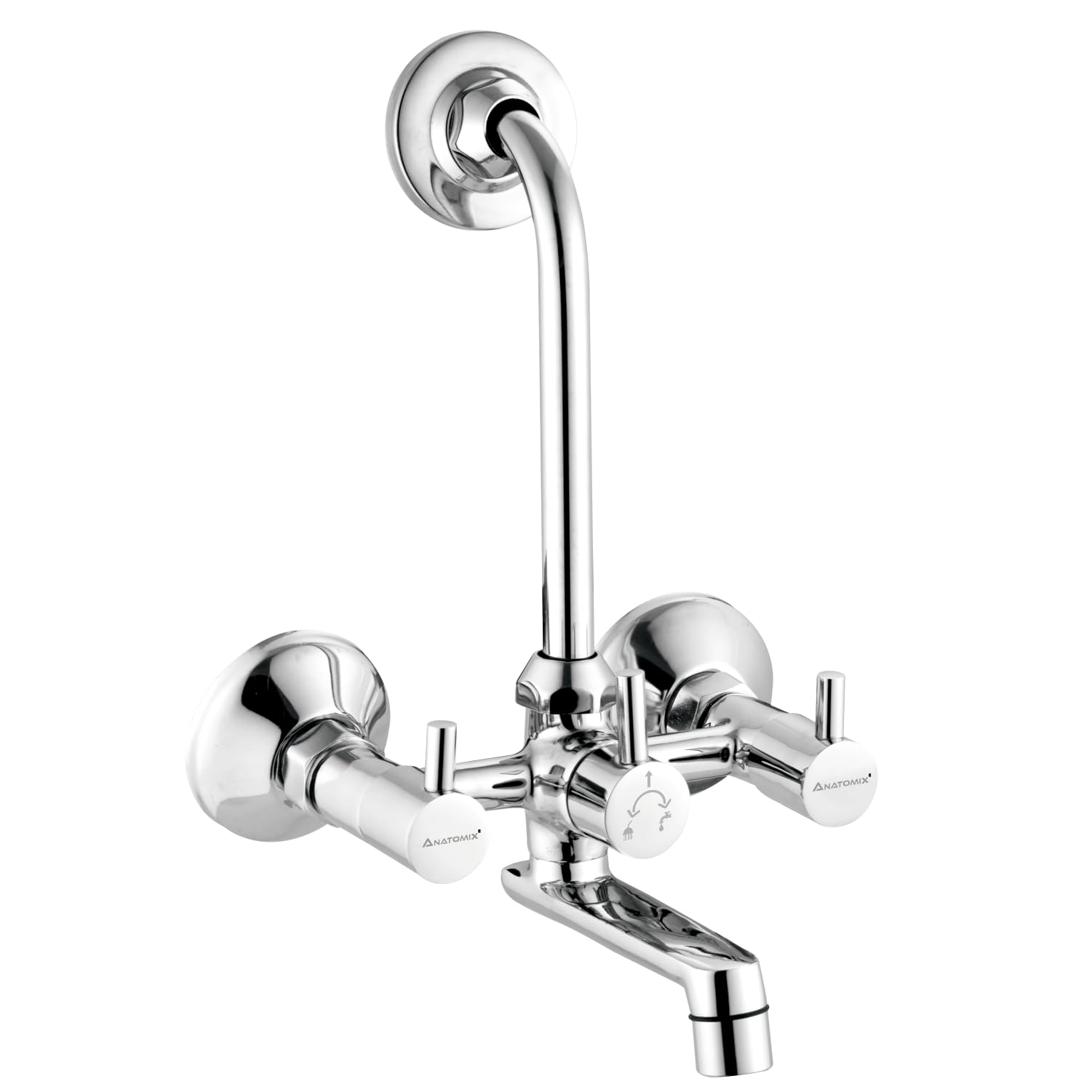 ANATOMIX Slim Brass Wall Mixer with L Bend Pipe and Provision for Over Head Shower and 125mm Long Bend Pipe (B0CNP6J3V3) Amazon Price History, Amazon Price Tracker