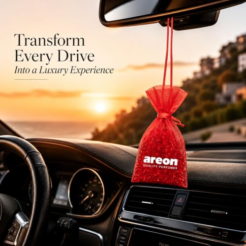 Image of AREON Pearls Watermelon Hanging Air Freshener, Quality Perfume Pack 3